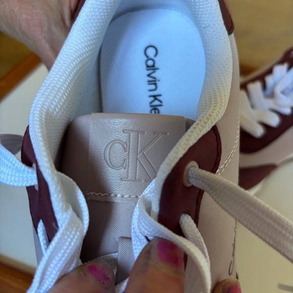 Calvin Klein Burgundy and White Sneakers - Picture 7 of 8
